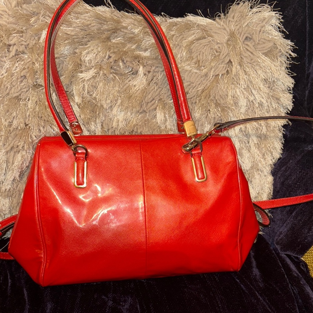 Vintage Coach Red Leather Satchel - Picture 2 of 11